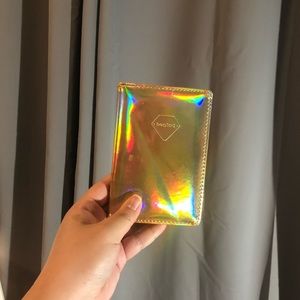 gold holographic/iridescent passport cover holder